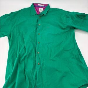 Arrow River Brand Color Block‎ Short Sleeve Button Up Shirt Large
